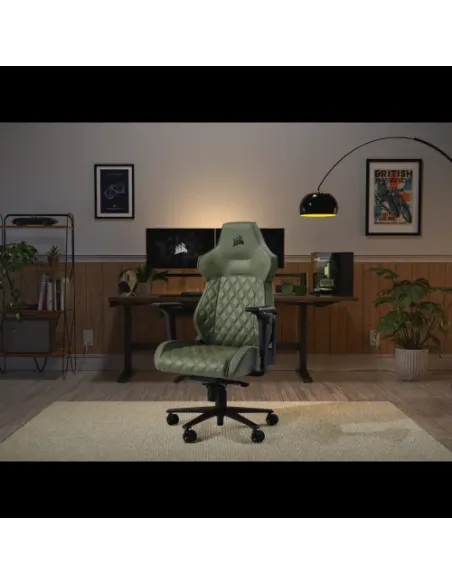 Corsair TC500 LUXE Silla para videojuegos de PC Asiento acolchado Verde