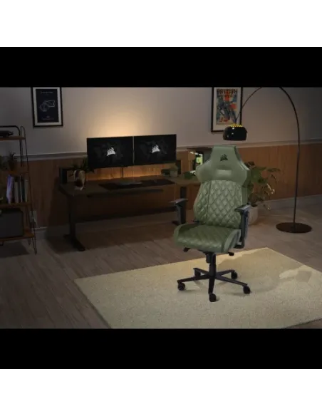 Corsair TC500 LUXE Silla para videojuegos de PC Asiento acolchado Verde