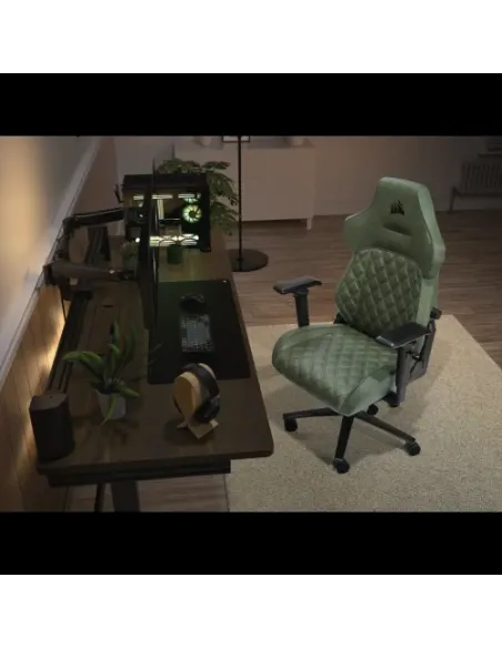 Corsair TC500 LUXE Silla para videojuegos de PC Asiento acolchado Verde