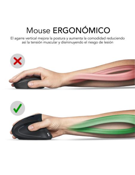 SUBBLIM Ratón GLIDE VERTICAL ERGO WIRED MOUSE WHITE