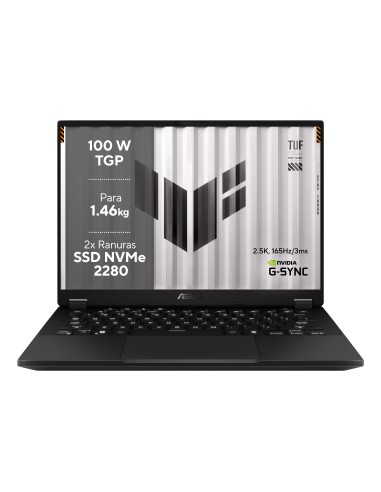 ASUS TUF Gaming FA401UU-RG025 - Ordenador Portátil Gaming de 14" WQXGA (AMD Ryzen 7 8845HS, 32GB RAM, 1TB SSD, NVIDIA RTX 4050 6
