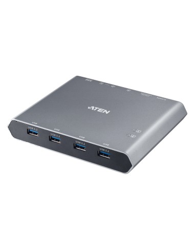 ATEN Conmutador KVM 4K DisplayPort USB-C de 2 puertos con paso de corriente