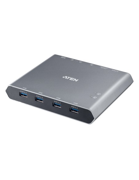 ATEN Conmutador KVM 4K DisplayPort USB-C de 2 puertos con paso de corriente