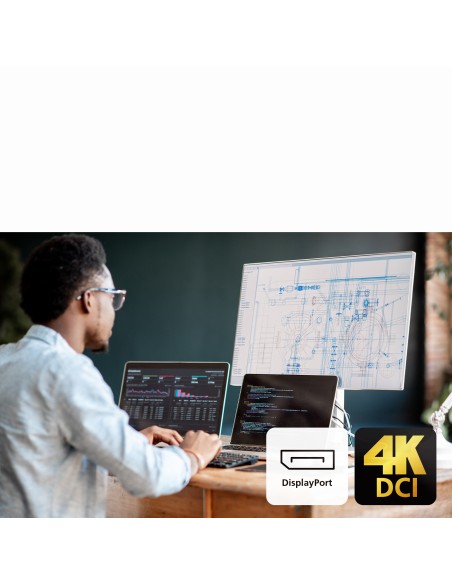 ATEN Conmutador KVM 4K DisplayPort USB-C de 2 puertos con paso de corriente