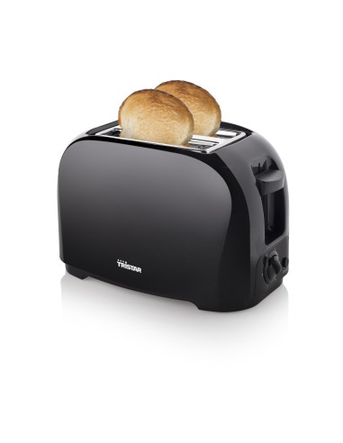 TOSTADOR DE PAN TRISTAR 800W 2 RANURAS CORTAS 6 NIVELES DE TOSTADO CALIENTA PANECILLO NEGRO BR-1025