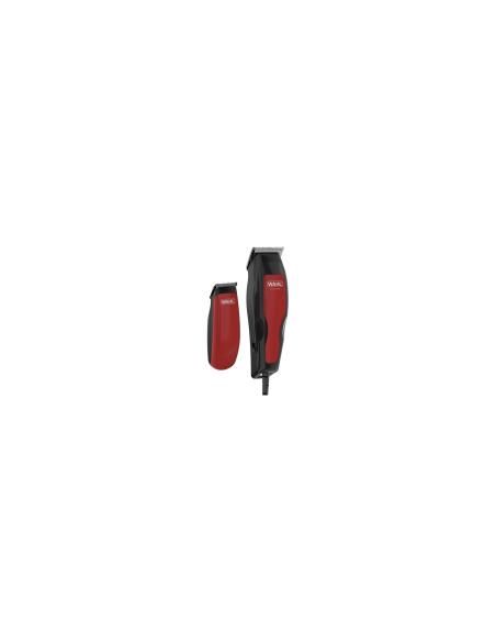 cortapelos + recortadora de precision wahl homepro 100 10  peines guia cuchillas autoafilables negro rojo 1395-0466
