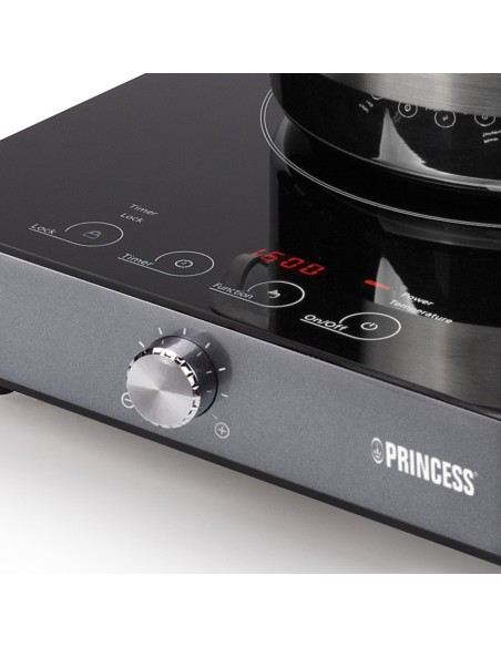 Princess 303010 Placa de induccion 1 placa de 200mm 1800w negro plata