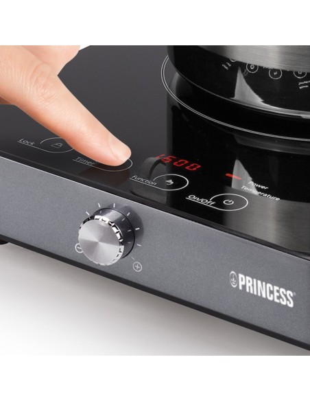 Princess 303010 Placa de induccion 1 placa de 200mm 1800w negro plata