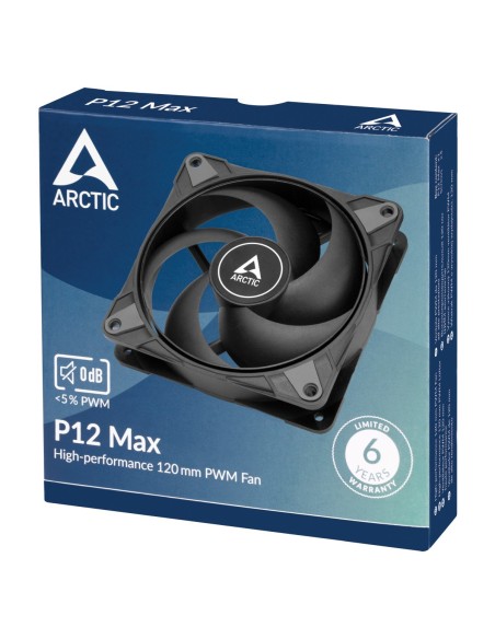 ARCTIC P12 Max Carcasa del ordenador Ventilador 12 cm Negro 1 pieza(s)