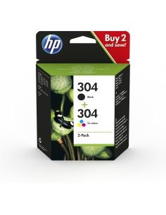 HP 304 Cartucho de tinta Original 2 pieza(s) Alto rendimiento (XL) MultiPack Negro, Cian, Magenta, Amarillo