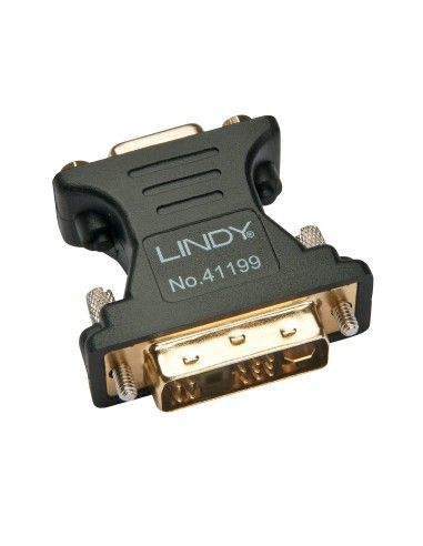 Lindy 41199 cambiador de género para cable VGA DVI-I Negro, Oro