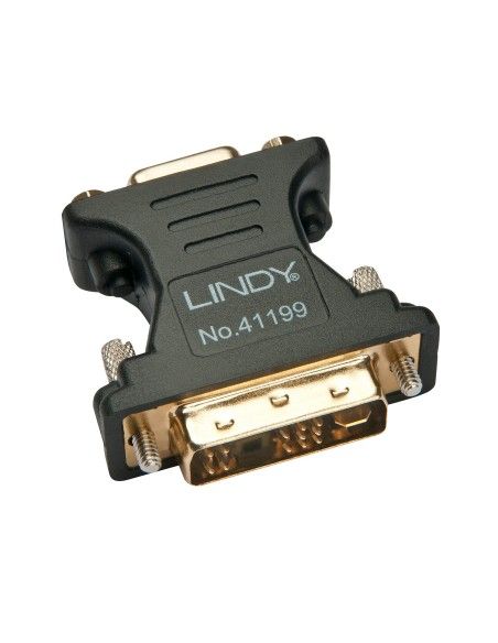 Lindy 41199 cambiador de género para cable VGA DVI-I Negro, Oro