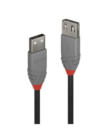 Lindy 36702 cable USB 1 m USB 2.0 USB A Negro, Gris