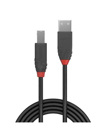 Lindy 36677 cable USB 10 m USB 2.0 USB A USB B Negro, Gris, Rojo