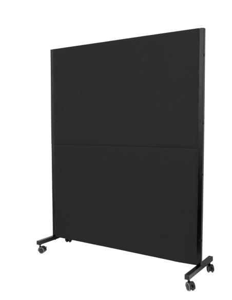 Piqueras y Crespo Biombo Valdeganga similpiel negro con ruedas con freno