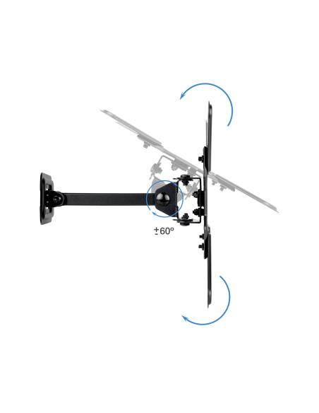 SOPORTE PARED PANTALLAS 13-43 GIRAINCLI NEGRO BRAZO CORTO TOOQ LP1343TN-B