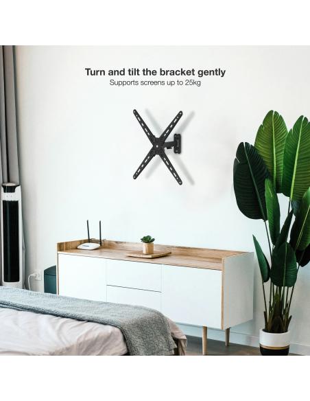 SOPORTE PARED PANTALLAS 13-55 GIRAINCLI 25KG NEGRO TOOQ LP1355TN-B
