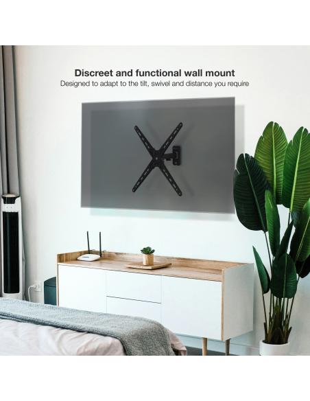 SOPORTE PARED PANTALLAS 13-55 GIRAINCLI 25KG NEGRO TOOQ LP1355TN-B