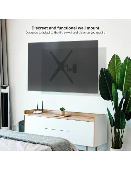 SOPORTE PARED PANTALLAS 13-55 GIRAINCLI 25KG BRAZO ARTIC.NEGRO TOOQ LP1356TN-B