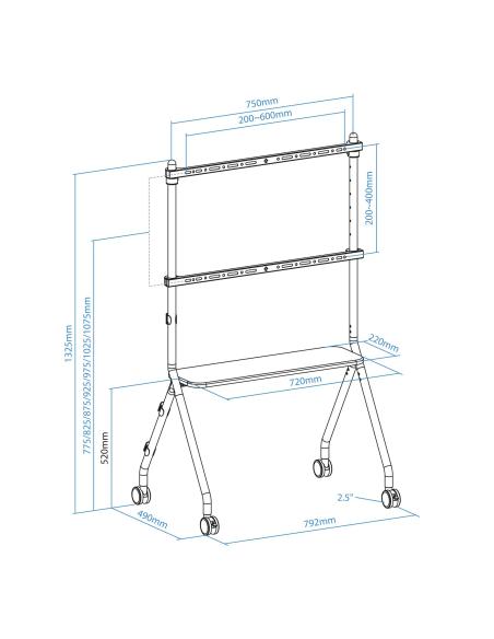 SOPORTE SUELO RUEDAS ILOVE PANTALLAS 49-80 BLANCO TOOQ FS20207M-W