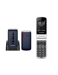 TELEFONO  SENIOR CONCHA SUNSTECH CELT18BL P2.4 USB BOTON SOS BASE CARGA FM AZUL
