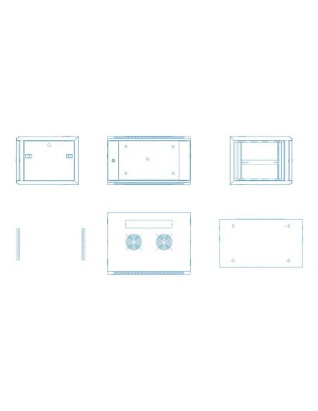 ARMARIO MURAL 12U AI6412 AITEN DATA PTA CRISTAL 600X450X635 1F 1V 2L 80.64.12