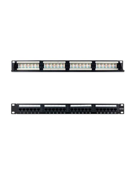 PANEL DE PARCHEO 24 PUERTOS CAT.6A UTP 19 1U NEGRO NANOCABLE 10.21.4124
