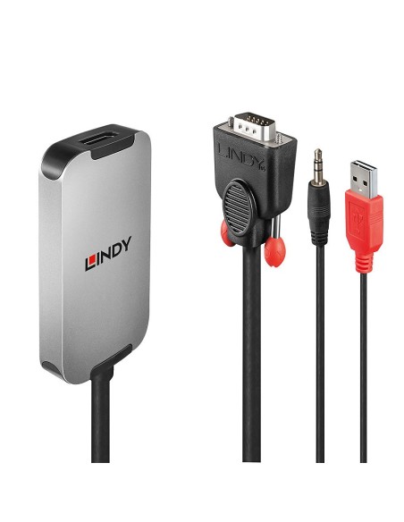 Lindy 38296 adaptador de cable de vÍ­deo Negro, Blanco