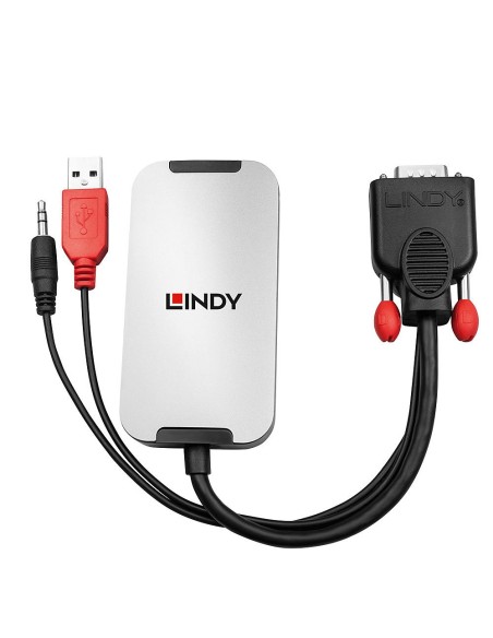 Lindy 38296 adaptador de cable de vÍ­deo Negro, Blanco