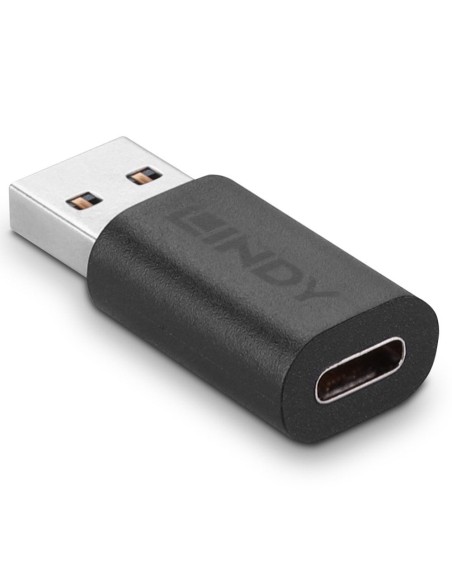 Lindy 41904 cambiador de género para cable USB 3.2 Type A USB 3.2 Type C Negro
