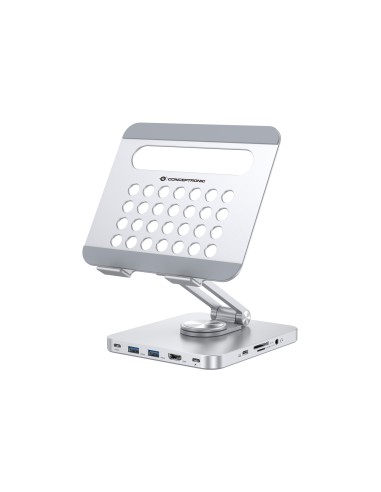 Conceptronic DONN26G mueble y soporte para dispositivo multimedia Plata Tableta Carro para administración de tabletas