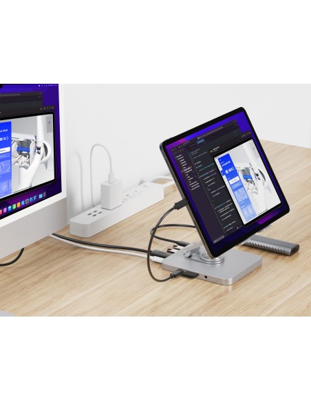 Conceptronic DONN26G mueble y soporte para dispositivo multimedia Plata Tableta Carro para administración de tabletas