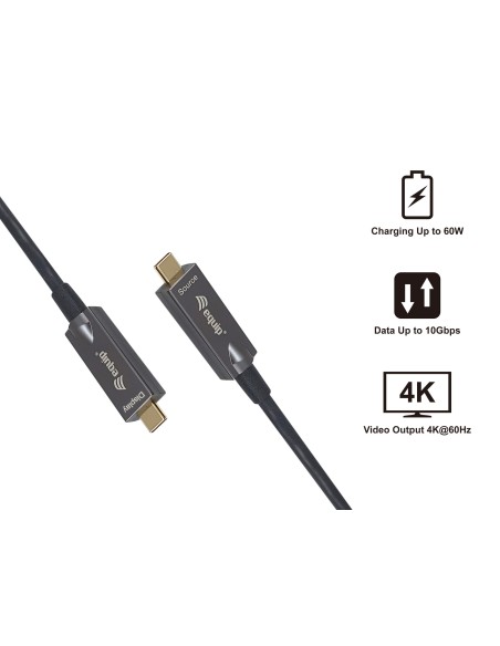 Equip 119462 cable USB USB 3.2 Gen 2 (3.1 Gen 2) 10 m USB C Negro