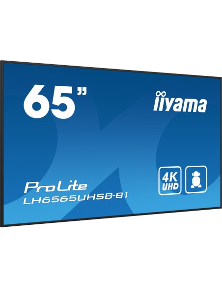 iiyama ProLite Pantalla plana para señalización digital 163,8 cm (64.5") LCD Wifi 500 cd   m² 4K Ultra HD Negro Procesador incor