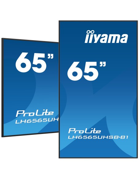 iiyama ProLite Pantalla plana para señalización digital 163,8 cm (64.5") LCD Wifi 500 cd   m² 4K Ultra HD Negro Procesador incor