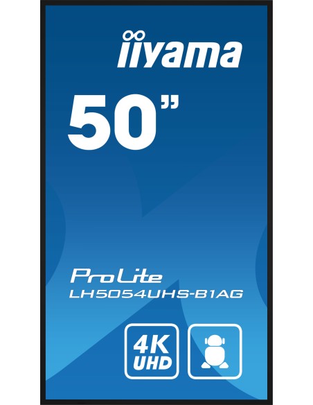 iiyama LH5054UHS-B1AG pantalla de señalización Pantalla plana para señalización digital 125,7 cm (49.5") LCD Wifi 500 cd   m² 4K