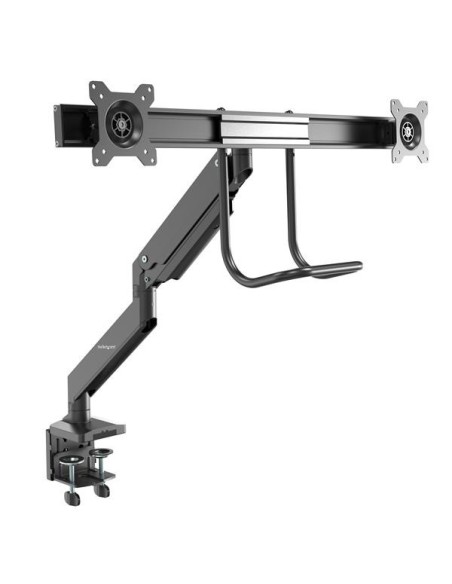 StarTech.com Soporte de mesa para 2 monitores con montura para grommet y mordaza 17P - 32P Negro, acero