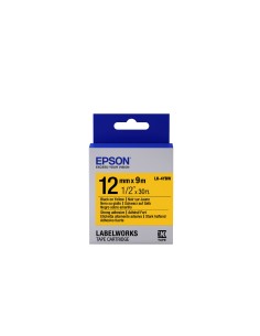 Epson Cinta adhesiva resistente - LK-4YBW cinta adhesiva resistente negra amarilla 12 9
