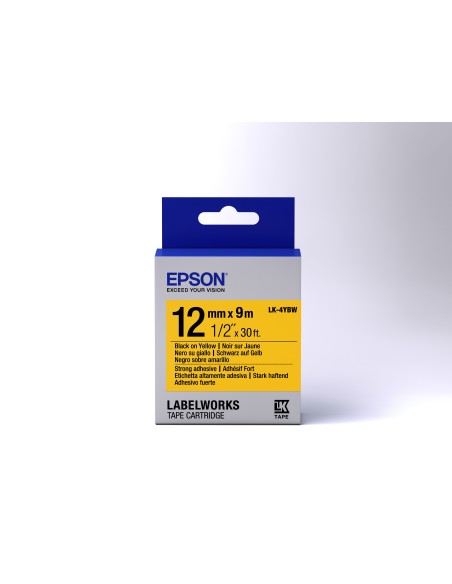 Epson Cinta adhesiva resistente - LK-4YBW cinta adhesiva resistente negra amarilla 12 9