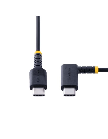 StarTech.com Cable 2m USB C Acodado - en Íngulo Recto - PD 60W - 3A - Cable USB-C de Carga Rápida - de Alta Resistencia - USB 2