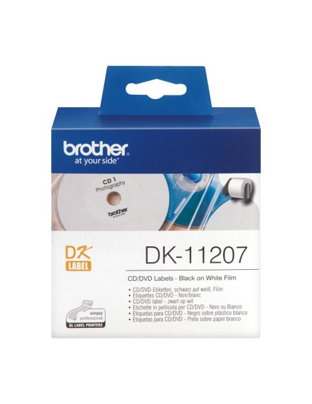 ETIQUETAS BROTHER DK11207 PARA CD DVD 58x58mm 100 UD