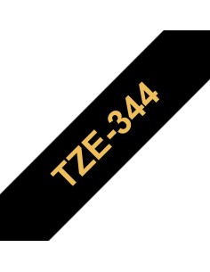 Cinta laminada brother oro sobre negro 18mm TZe344