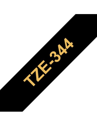 Cinta laminada brother oro sobre negro 18mm TZe344