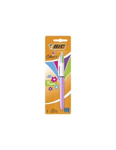 BIC 887776 BolÍ­grafo retráctil con clip Negro, Azul, Rosa, Amarillo 1 pieza(s)