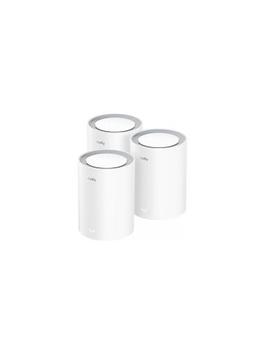 Cudy M3000 3-PACK sistema Wi-Fi Mesh (Wi-Fi en malla) Doble banda (2,4 GHz / 5 GHz) Wi-Fi 6 (802.11ax) Gris, Blanco 1 Interno