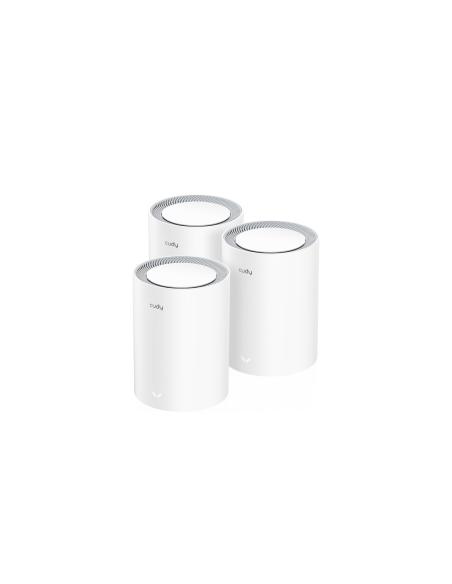 Cudy M3000 3-PACK sistema Wi-Fi Mesh (Wi-Fi en malla) Doble banda (2,4 GHz / 5 GHz) Wi-Fi 6 (802.11ax) Gris, Blanco 1 Interno