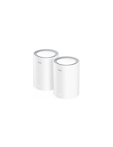 Cudy M3000 2-PACK sistema Wi-Fi Mesh (Wi-Fi en malla) Doble banda (2,4 GHz / 5 GHz) Wi-Fi 6 (802.11ax) Gris, Blanco 1 Interno