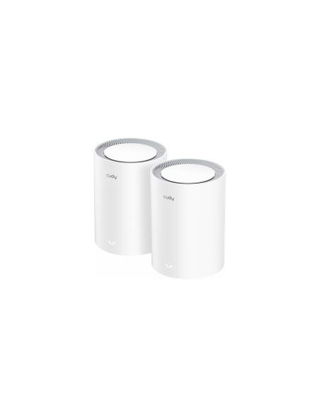 Cudy M3000 2-PACK sistema Wi-Fi Mesh (Wi-Fi en malla) Doble banda (2,4 GHz / 5 GHz) Wi-Fi 6 (802.11ax) Gris, Blanco 1 Interno