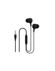 Ksix Auriculares con cable , con micrófono y mandos de control, Negro