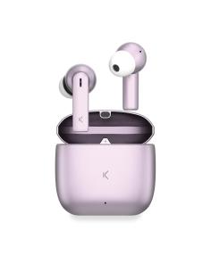 Ksix Auriculares inalámbricos Meteor, Estuche metálico, ENC, Autonomía 4+28 h, Control táctil, Asistentes de voz, Rosa